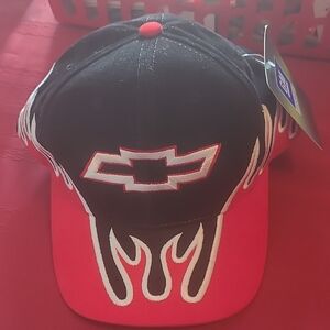 Chevy Black and Red Flame Hat